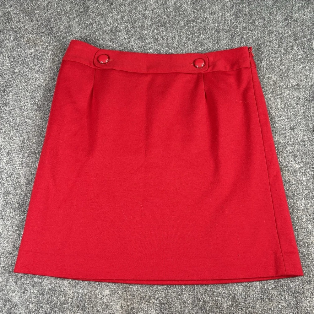 Vintage Ann Taylor Loft Petites Skirt‎ Women 6P Red Button Waist Mini Preppy Y2K